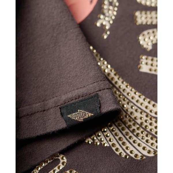 Superdry Lyhythihainen T-paita Embellished Poster Cap Slv Musta XS Nainen