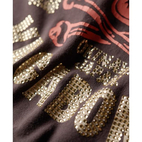 Superdry Kortärmad T-shirt Embellished Poster Cap Slv Svart M Kvinna