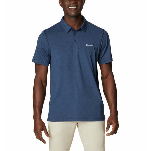 Columbia Kortærmet Poloshirt Tech Trail Blå XL Mand
