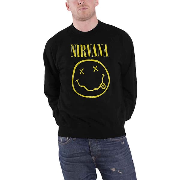 Nirvana Yellow Grunge Face Sweatshirt Black XL