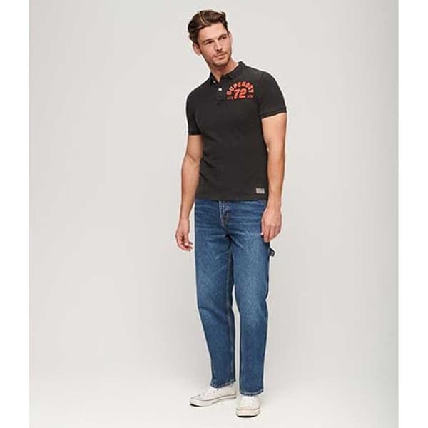 Superdry Lyhythihainen Poolo Vintage Athletic Harmaa S Mies