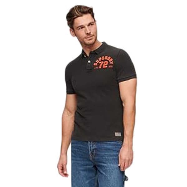 Superdry Kortärmad Piké Vintage Athletic Grå S Man