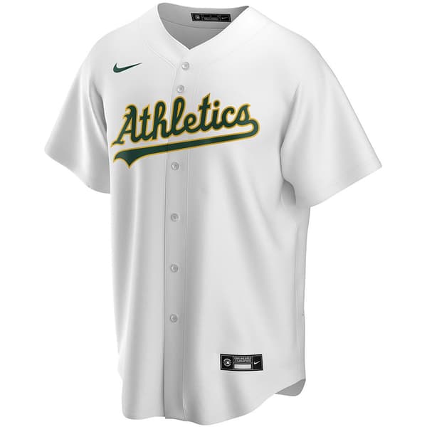 Nike Kortærmet T-shirt Med V-hals Mlb Oakland Athletics Official Replica Home Hvid L Mand