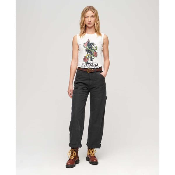 Superdry Ärmlös T-shirt Tattoo Rhinestone Tank Flerfärgad S Kvinna