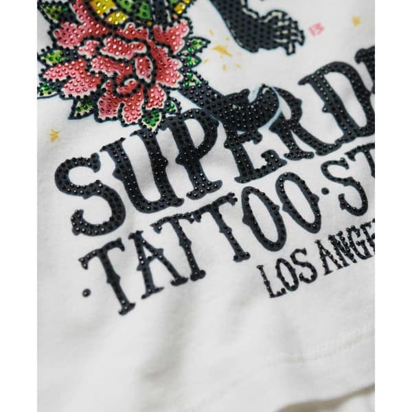 Superdry Ärmlös T-shirt Tattoo Rhinestone Tank Flerfärgad XS Kvinna
