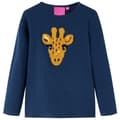 Miniatyrbild 1 av 7: T-shirt med långa ärmar för barn marinblå 104