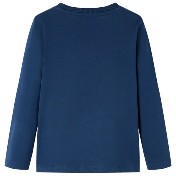 T-shirt med långa ärmar för barn marinblå 116