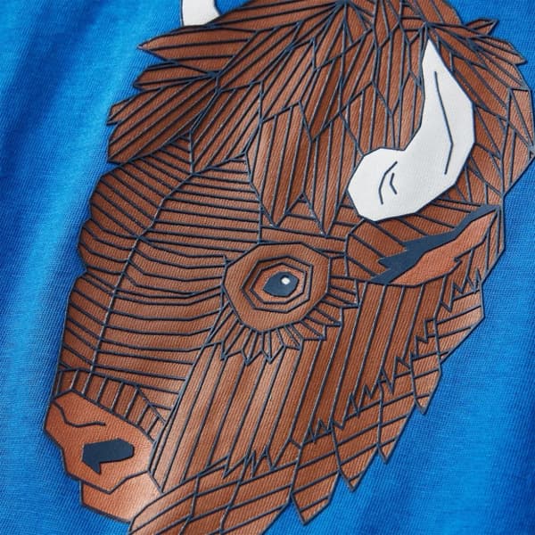 T-shirt med långa ärmar för barn koboltblå 92