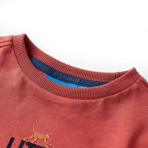 T-shirt med långa ärmar för barn ljusröd 116
