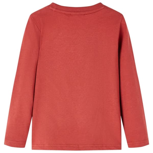 T-shirt med långa ärmar för barn ljusröd 116