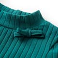 Miniatyrbillede 4 af 7: Langærmet T-shirt til børn str. 140 ribstrikket mørkegrøn