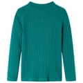 Miniatyrbillede 2 af 7: Langærmet T-shirt til børn str. 140 ribstrikket mørkegrøn