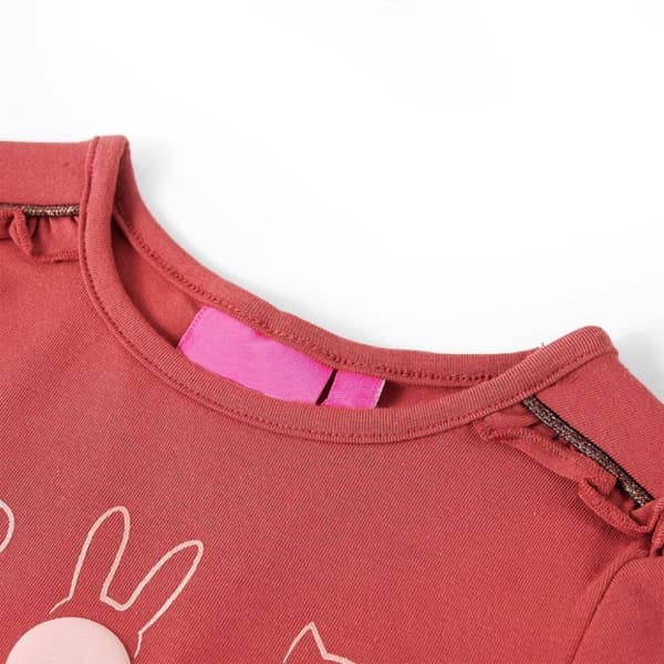 Langærmet T-shirt til børn str. 104 rød