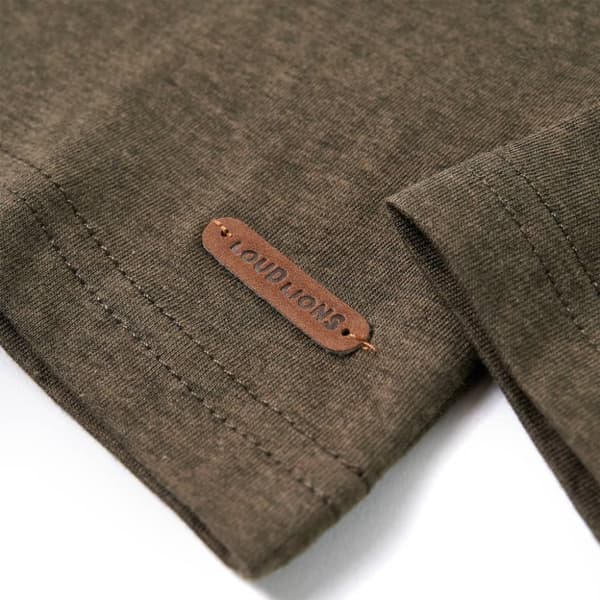 T-shirt med långa ärmar för barn khaki melange 128