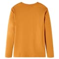 Miniatyrbillede 2 af 7: Langærmet T-shirt til børn str. 140 mørk okkergul