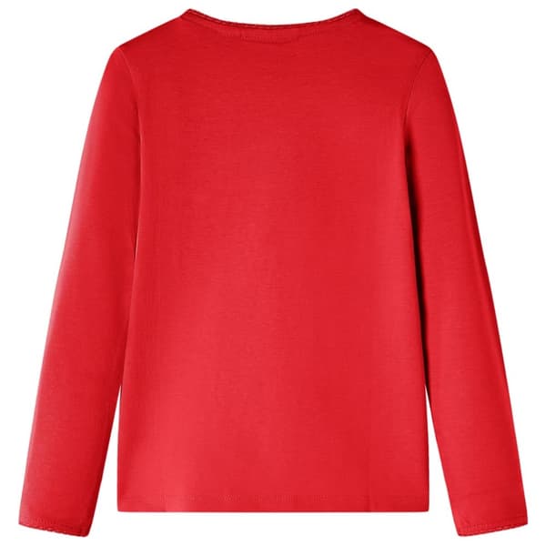 T-shirt med långa ärmar för barn röd 116