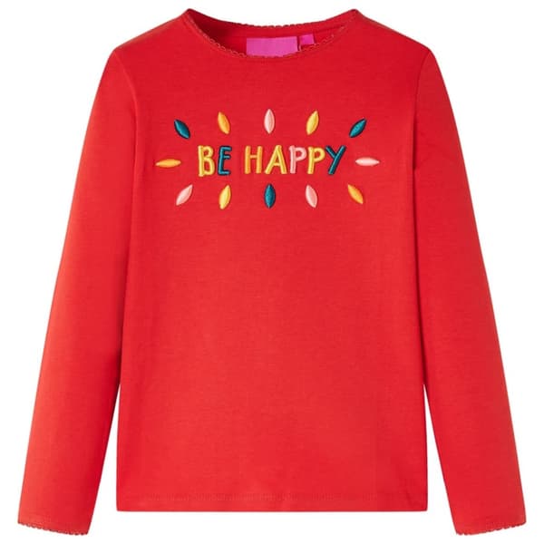 T-shirt med långa ärmar för barn röd 116