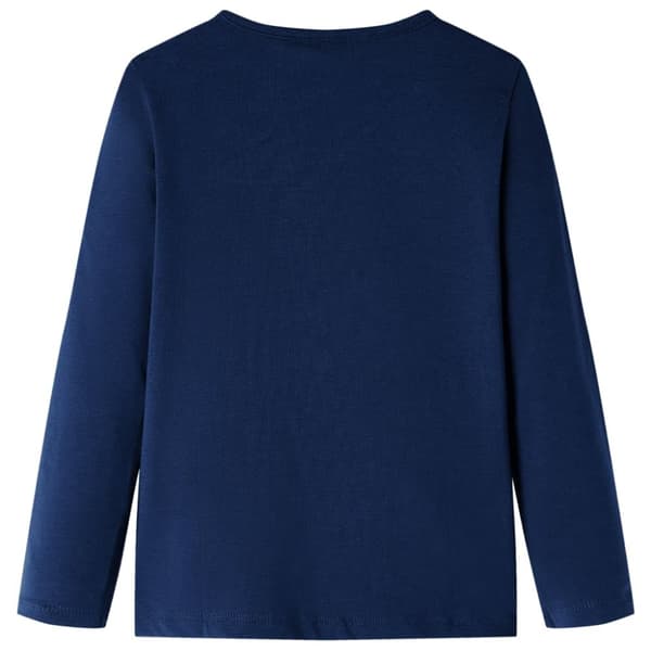 T-shirt med långa ärmar för barn marinblå 104