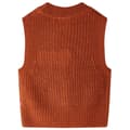 Miniatyrbillede 2 af 7: Strikket vest til børn str. 92 strikket cognacfarvet