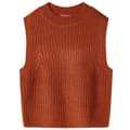 Miniatyrbillede 1 af 7: Strikket vest til børn str. 92 strikket cognacfarvet