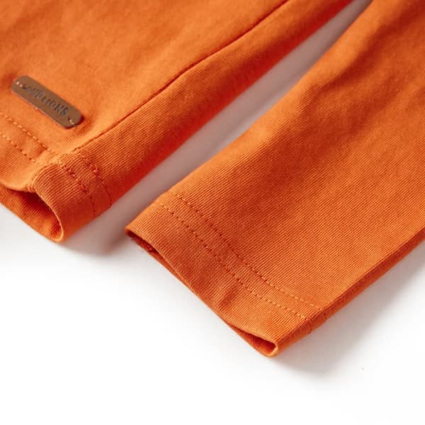 T-shirt med långa ärmar för barn mörk orange 104