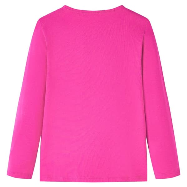 T-shirt med långa ärmar för barn mörk rosa 128