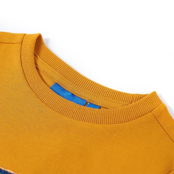 T-shirt med långa ärmar för barn ockra 116