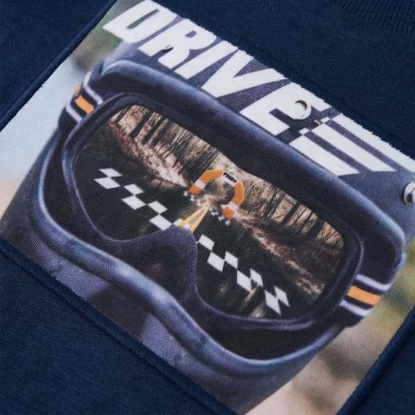 T-shirt med långa ärmar för barn marinblå melange 92