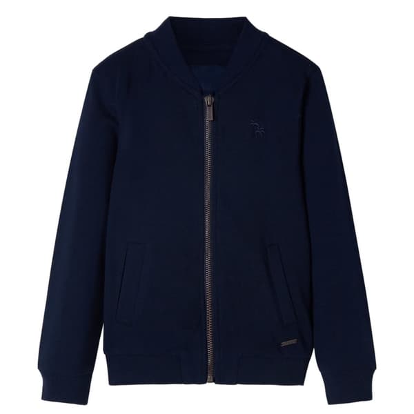 Sweatshirt til børn str. 104 med lynlås marineblå