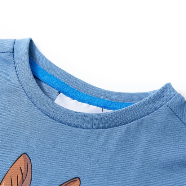 T-shirt med korta ärmar för barn medelblå 116