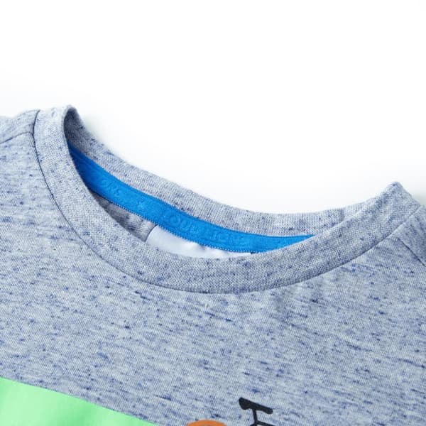 T-shirt med korta ärmar för barn blå melange 128