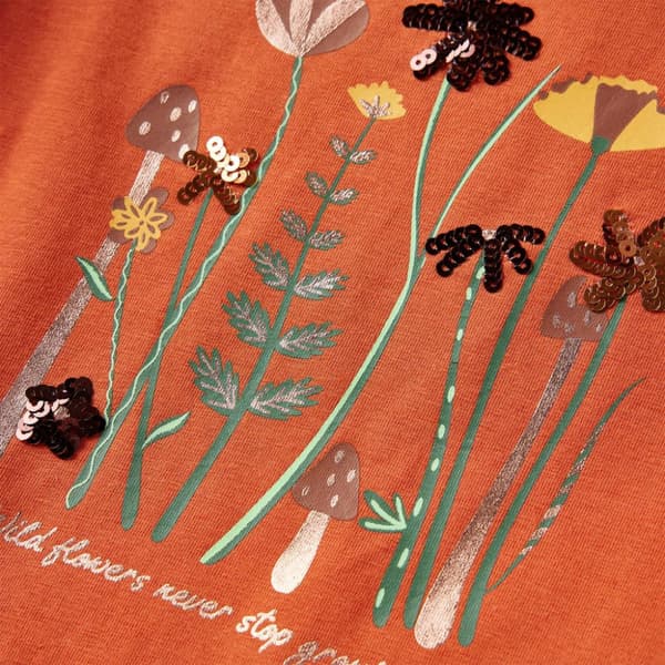 T-shirt med långa ärmar för barn stark orange 104