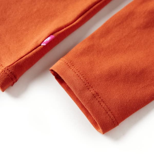 T-shirt med långa ärmar för barn stark orange 104