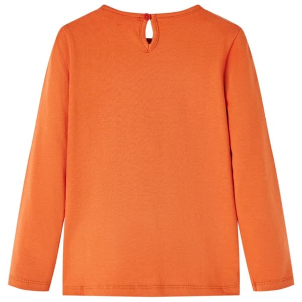 T-shirt med långa ärmar för barn stark orange 104