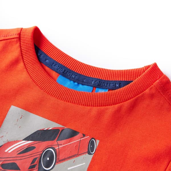 T-shirt med långa ärmar för barn stark orange 116