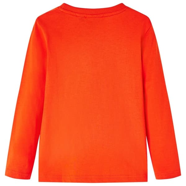T-shirt med långa ärmar för barn stark orange 116