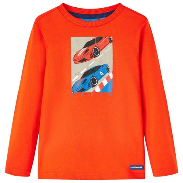 T-shirt med långa ärmar för barn stark orange 116