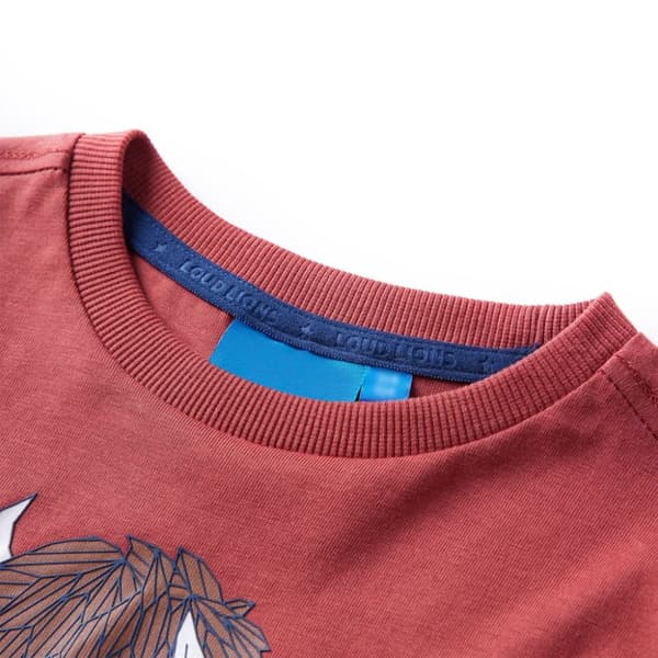 T-shirt med långa ärmar för barn ljusröd 128