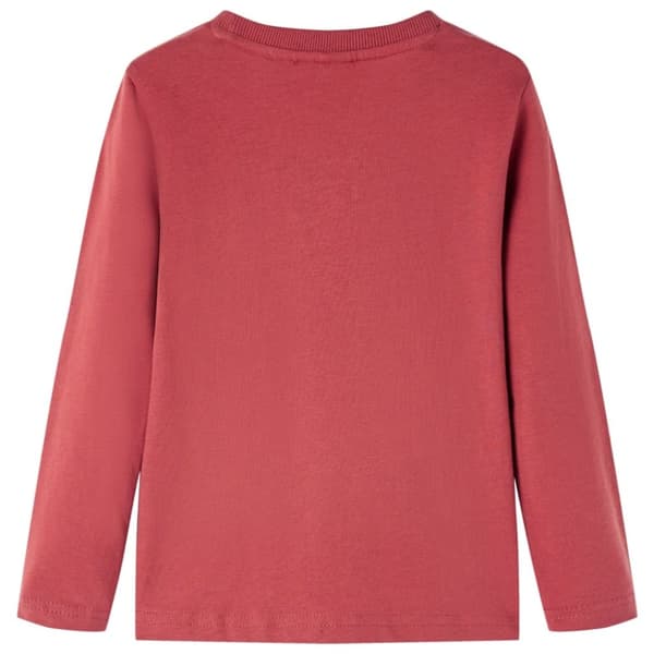 T-shirt med långa ärmar för barn ljusröd 128
