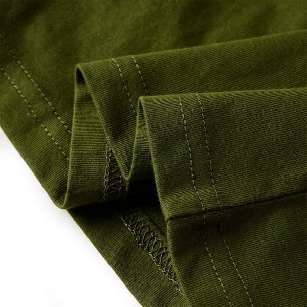 T-shirt med långa ärmar för barn mörk khaki 104