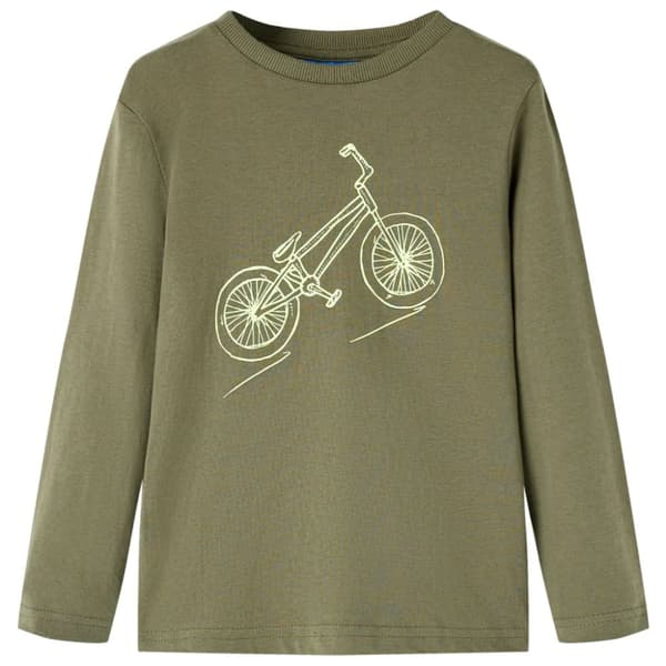 T-shirt med långa ärmar för barn khaki 104