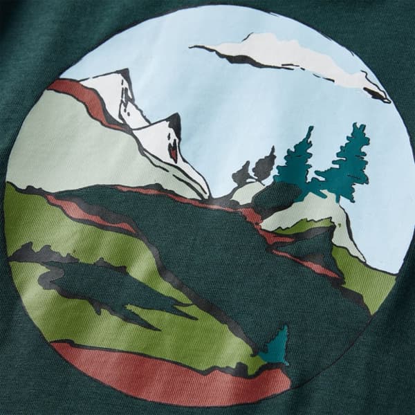 Langærmet T-shirt til børn str. 92 mørkegrøn