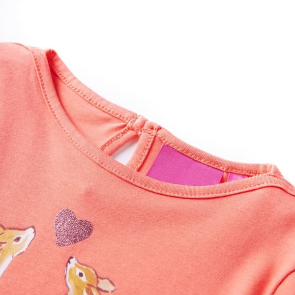 T-shirt med långa ärmar för barn korall 104