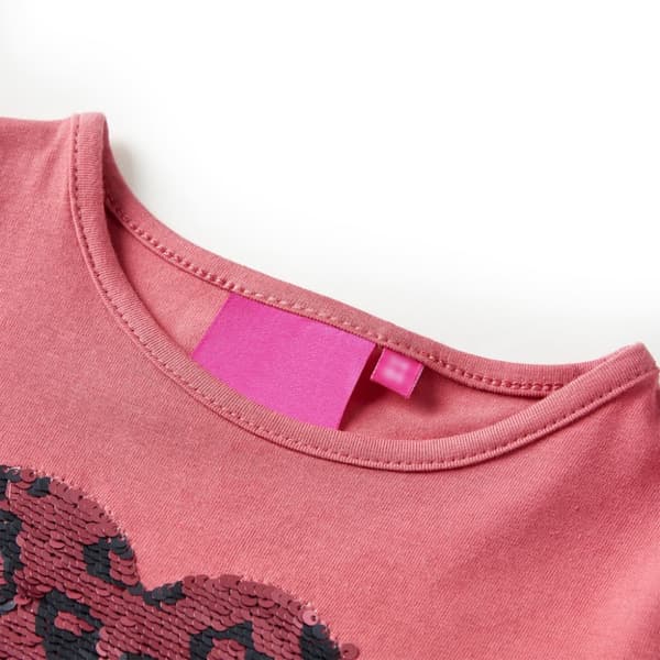 T-shirt med långa ärmar för barn gammelrosa 92