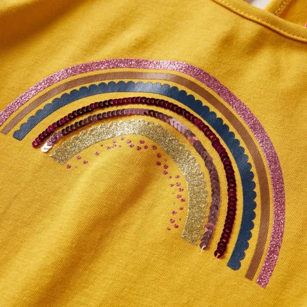 T-shirt med långa ärmar för barn ockra 92