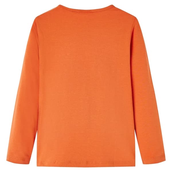 T-shirt med långa ärmar för barn stark orange 140