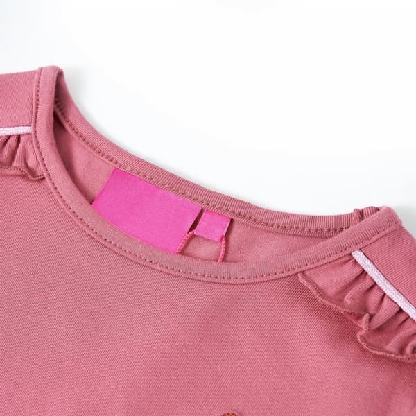 T-shirt med långa ärmar för barn hallonrosa 104