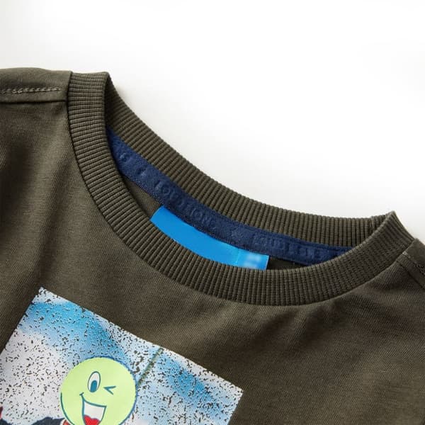T-shirt med långa ärmar för barn khaki 104