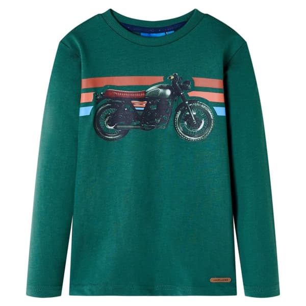 Langærmet T-shirt til børn str. 128 grøn