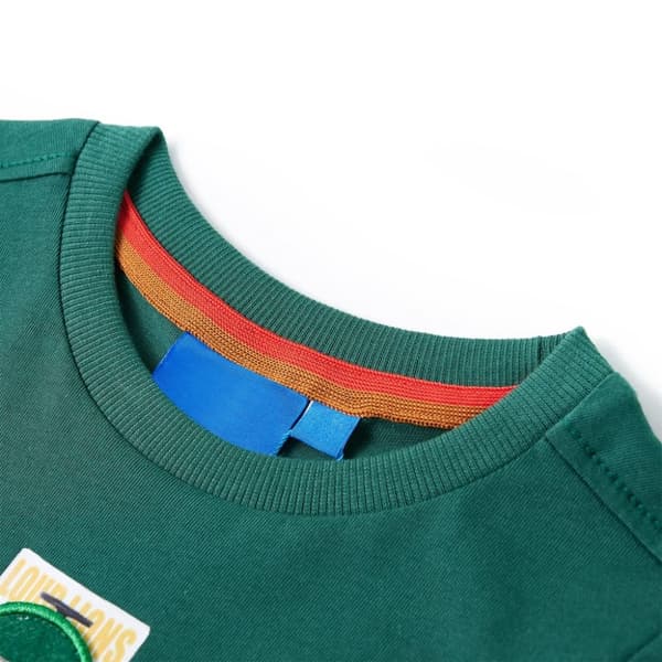 T-shirt med långa ärmar för barn grön 140
